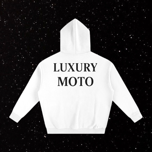 White Luxury Moto Hoodie